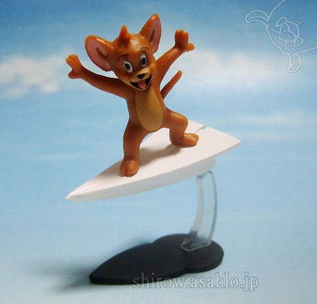 Collectable Figurine / Tom and JERRY Chiccha-Friends / Jerry on Paper Plane / by F-toys Confect. (Japan)