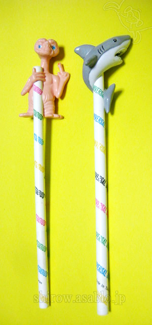 Pencil Figurine / E.T. & JAWS / UNIVERSAL STUDIO (U.S.A./90s)