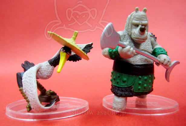 Kung Fu Panda Collectible Figure / Rhino Commander and Master Crane / by Mattel 