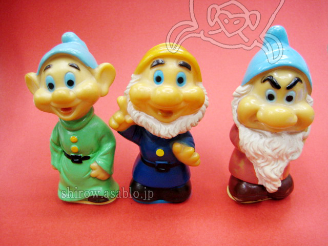 Pencil Sharpener Figurine / Snow White and the Seven Dwarfs / Doc, Grumpy, Dopey / TAKEUCHI (JAPAN)