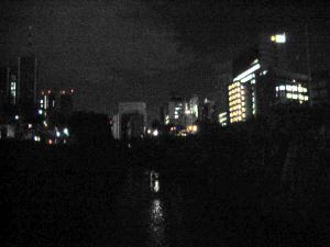 水道橋から望む川と夜空